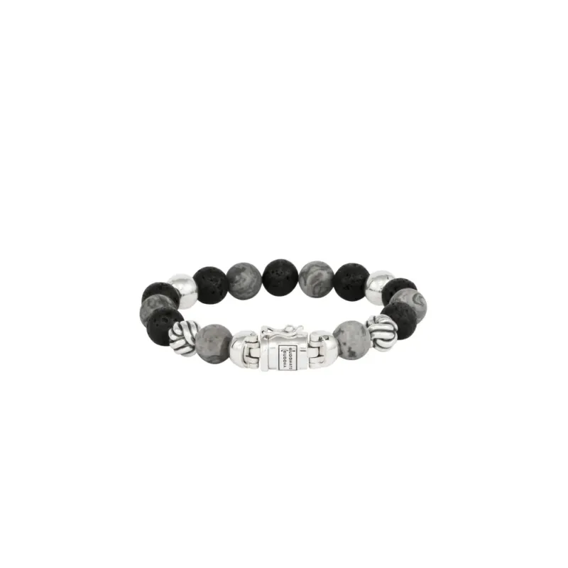 Buddha to Buddha Perlenarmband Spirit Bead Grau 21cm
