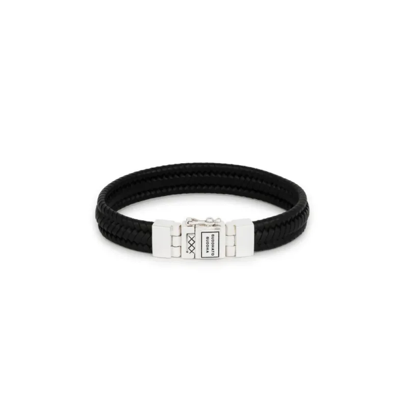 Buddha to Buddha Herren Lederarmband Edwin Small Schwarz