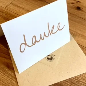 Briefkarte "danke" gold/weiß (Jordan/Kettcards) - Polly Paper - Umweltfreundliche Schreibwaren