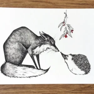 Postkarte Fuchs & Igel Bambus Ligarti