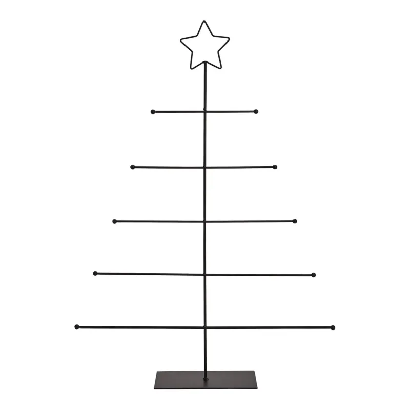 Aufsteller Metall-Tannenbaum-Silhouette, Schwarzes Industrie-Design, Weihnachtsdeko | Wurm