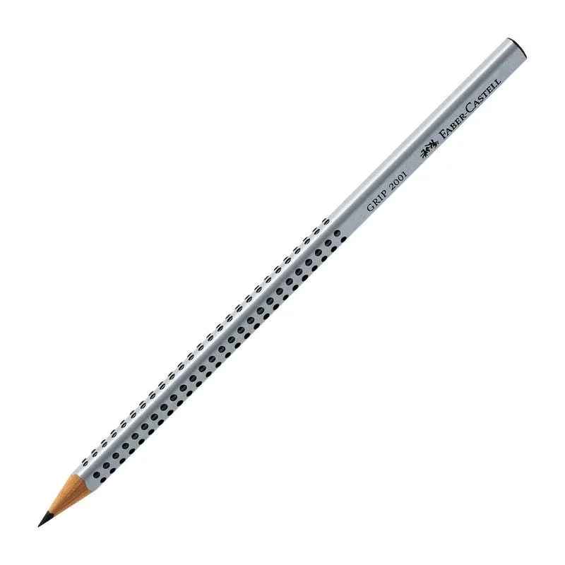 FABER-CASTELL GRIP 2001 Bleistift B silber, 1 St.