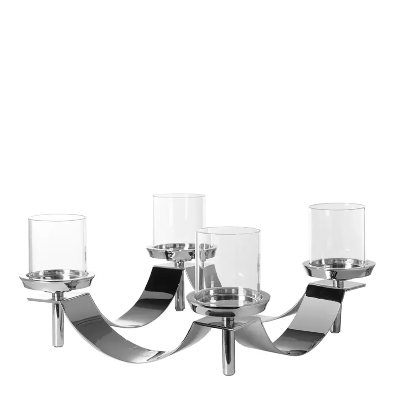Kerzenhalter – Geschwungenes Design, Glaseinsatz, Skulpturale Form - Gallery | Fink Living