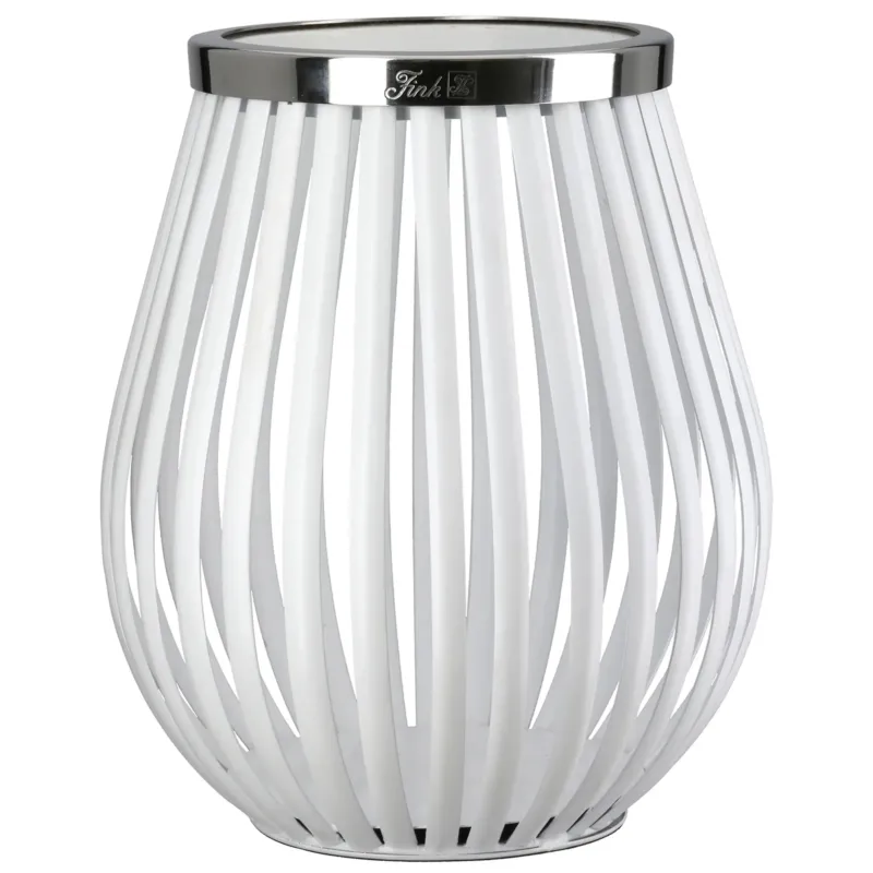 Windlicht – Weißes Eisen, Pulverbeschichtete Oberfläche, Schlichtes Design - Tamina | Fink Living