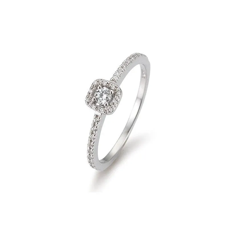 Breuning 18 Karat Gold Verlobungsring Fantasy Pavé mit Diamanten - 41/05802