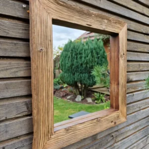 Altholz Spiegel S1914 sonnenverbrannt Wandspiegel optik alteiche upcycling nachhaltig