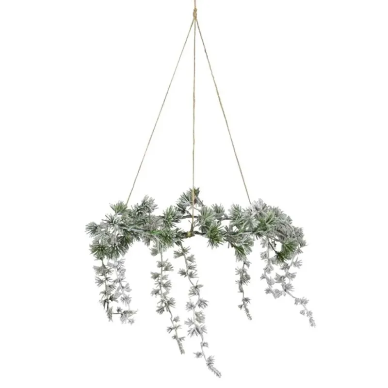 Dekokranz hängend Grün Weiß Kunststoff 40 cm Kranz Winterkranz modern