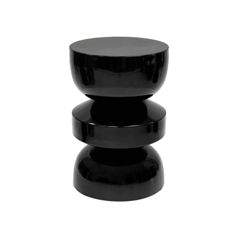 Beistelltisch – Schwarze Farbe, Glänzende Oberfläche, Skulpturales Design - Esra | Kick Collection