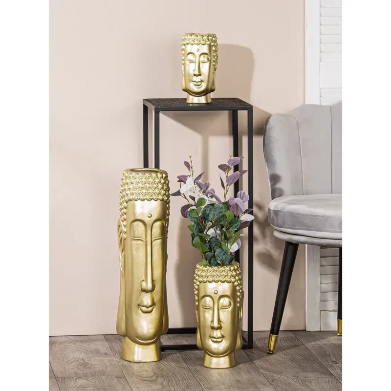 Gesichtsvase – Goldene Keramik, Buddha Motiv, Edle Optik - Buddha | Gilde