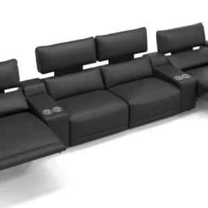 Leder 4-Sitzer Kinosofa mit zwei Mittelkonsolen GALA