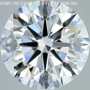 4 Carat Round - Natural Diamond - 3.82 - G - VS1 - EX - EX - EX - Diamonds By Rothschild