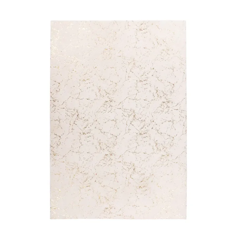 Teppich – Creme / Gold Farbe, Weicher Flor, Glanz Muster, 150 cm - Bijou 225 | Kayoom