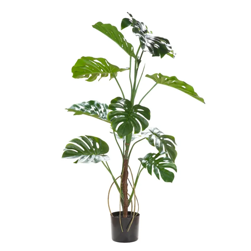Kunstpflanze – Tropische Blätter, Natürliche Optik, Moderne Form, Höhe 120 cm - Monstera | Gilde