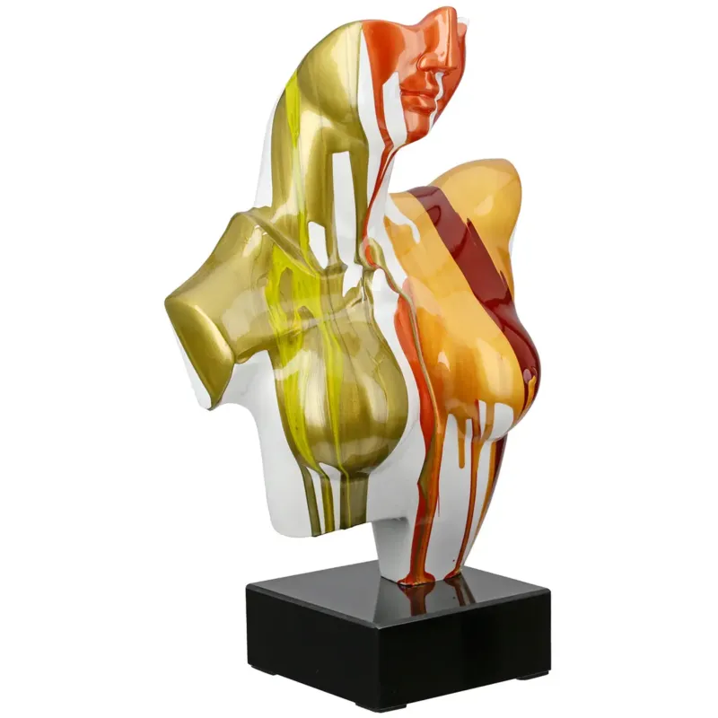 Skulptur – Weibliche Form, Bunte Farbe, Schwarzer Sockel - Bella | Gilde
