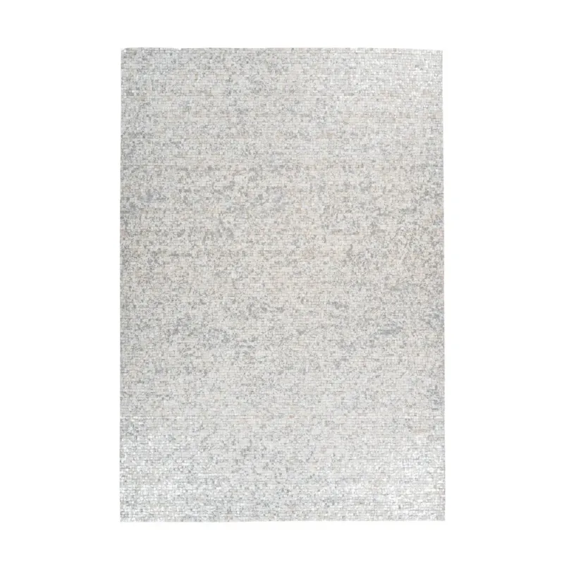 Teppich Echtleder Patchwork Metallic-Effekt Filzrücken – Finish 125 | Kayoom