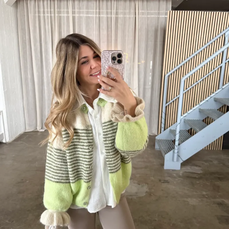 Cute Stripes Strickjacke 2.0 - Green