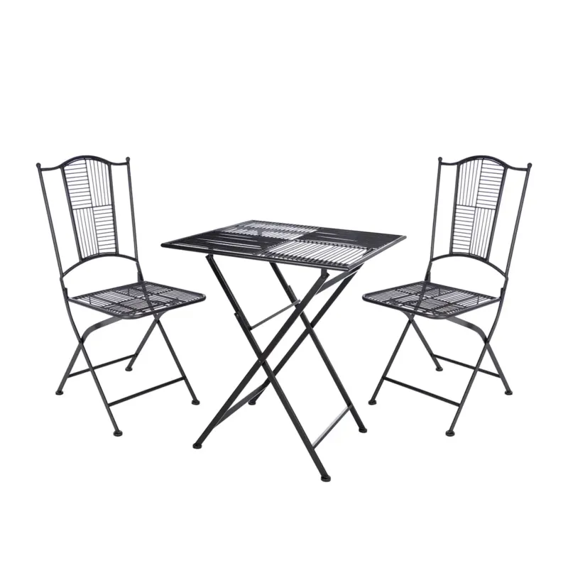 Bistroset – Mattes Metall, Schwarze Farbe, Stilvolle Sitzgruppe - Göteborg | Gilde