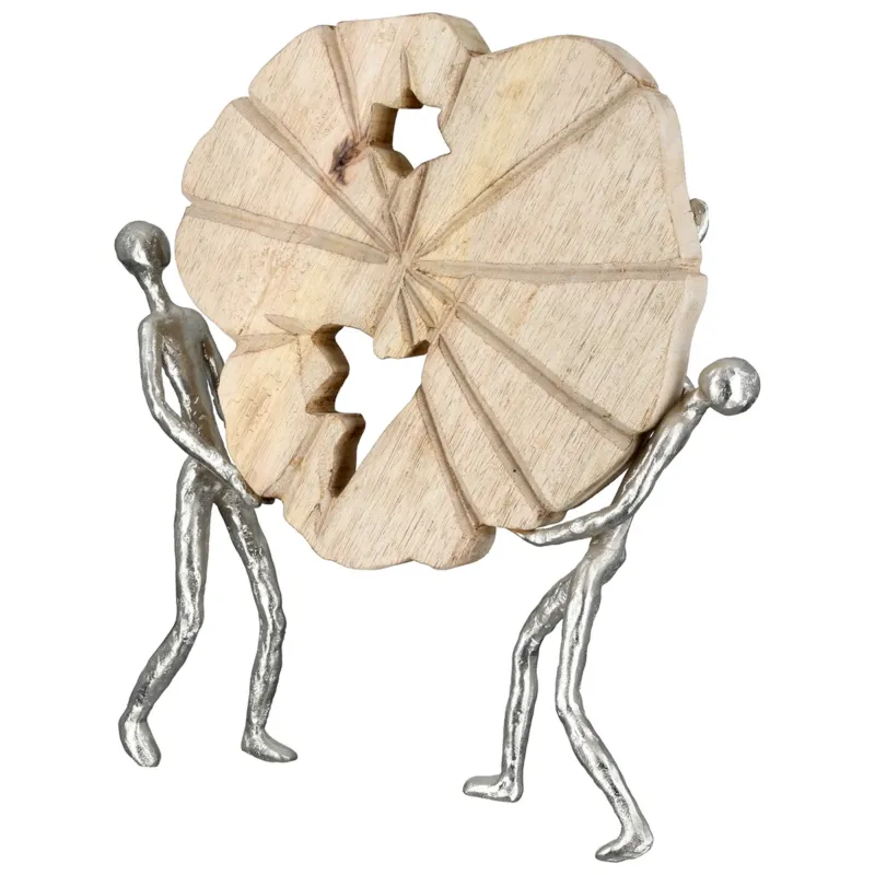 Skulptur – Mangoholz Material, Naturholz Optik, Aluminium Gestell - Carry | Gilde