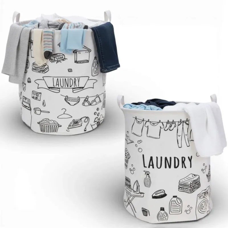 KI-generiertes Bild Wäschesack Wäschekorb Canvas Laundry 50cm Faltbar Wäschesammler Wäschetruhe