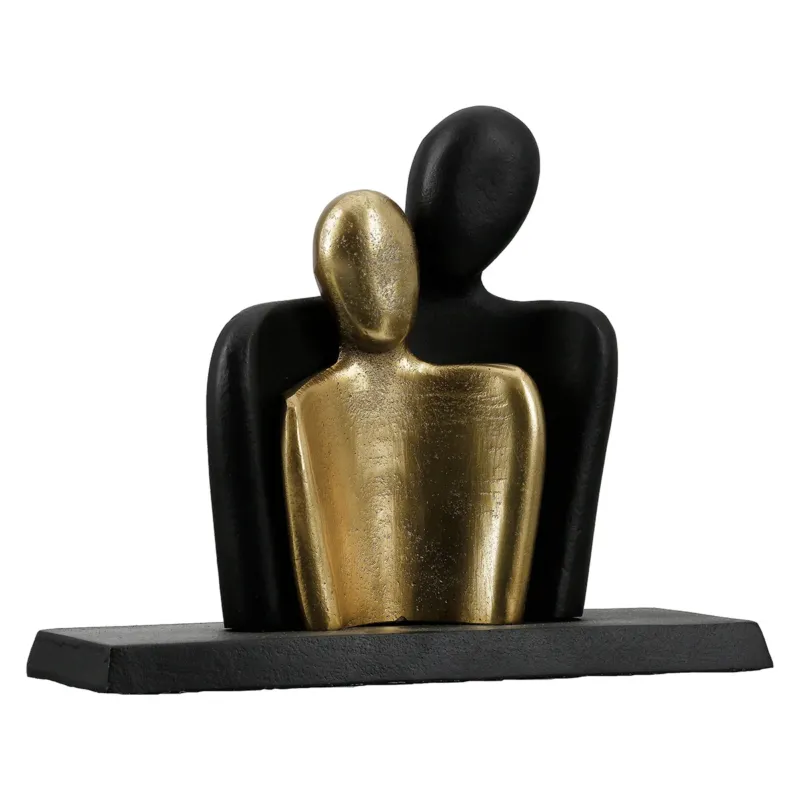 Skulptur – Paar Motiv, Abstrakte Figuren, Gold Schwarzer Kontrast - Couple | Gilde