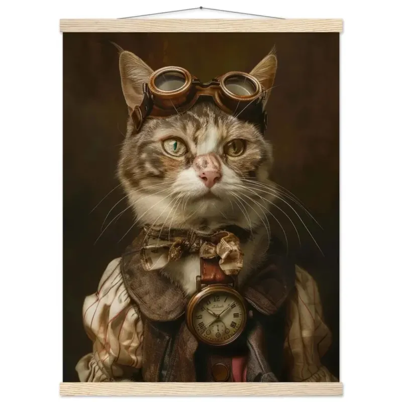 Schulposter - Chartreux Steampunk-Illustration magnetische Kiefernholzleisten mattes schweres Papier | St Tropez Art