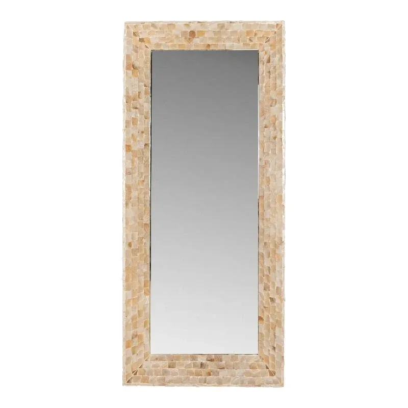 Spiegel – Schalendesign, Rechteckige Form, Kunststoff Material, Creme – Chelsae | PTMD