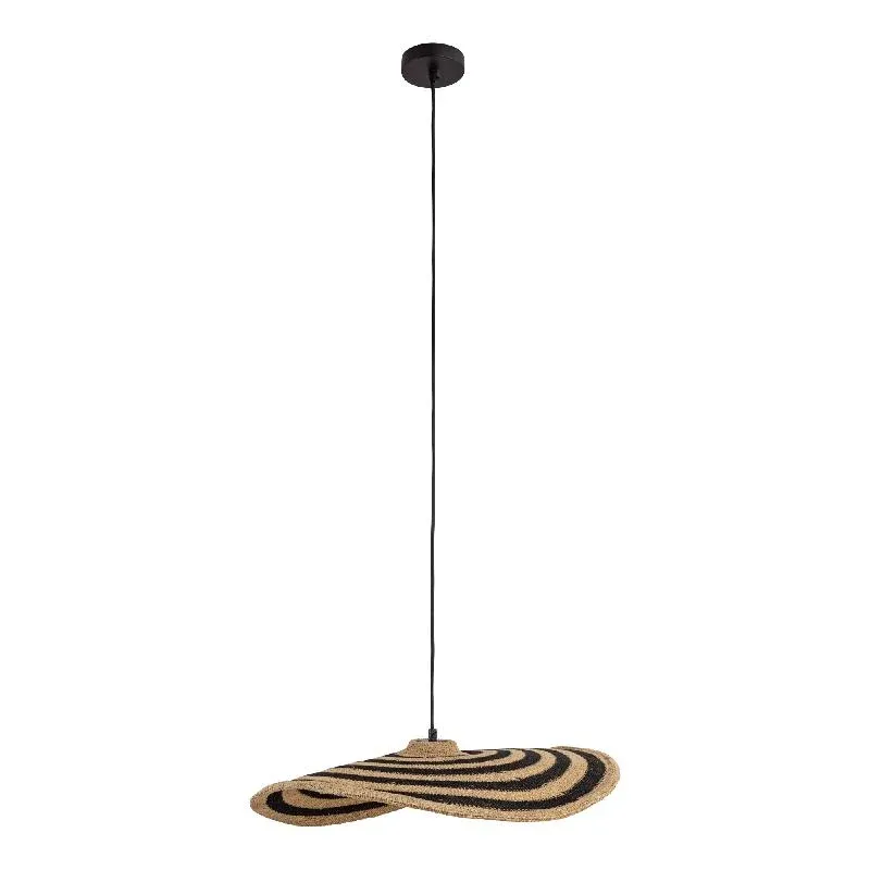 Pendelleuchte – Wellen Design, Flache Form, Seegrasmaterial, Natur, S – Loulou | PTMD