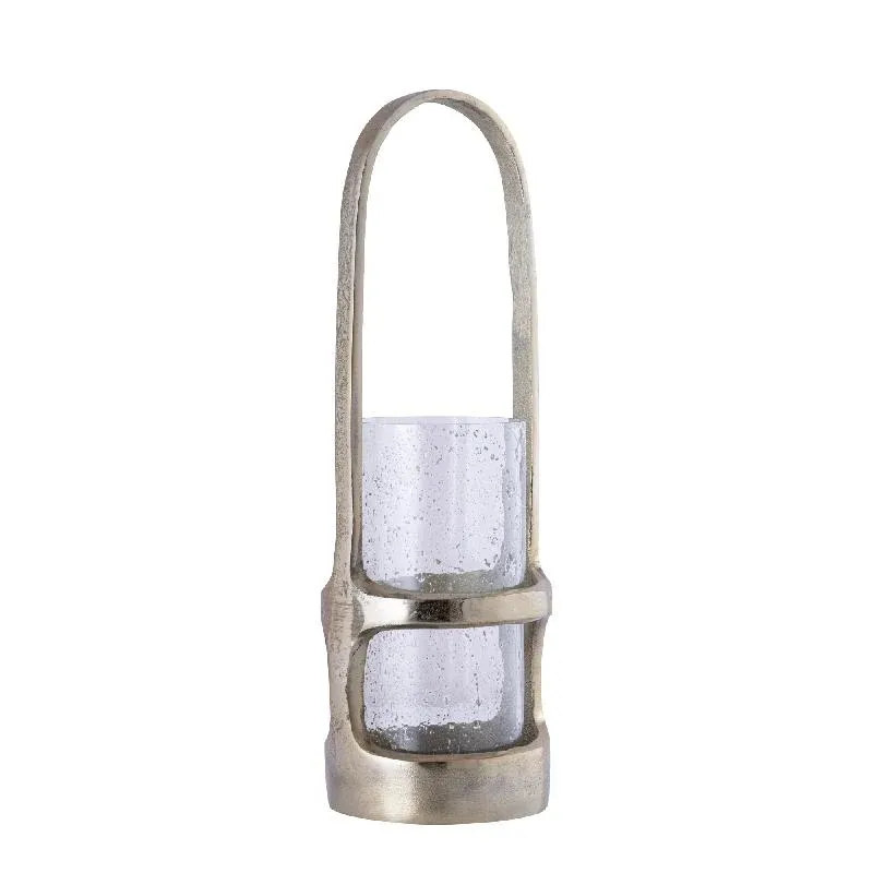 Laterne – Gegossenes Aluminium Design, Hohe Form, Goldener Farbton, L – Rahana | PTMD
