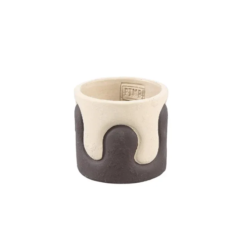 Topf – Rund Form, Zementoptik, Tropf Design, XS - Shelomi | PTMD