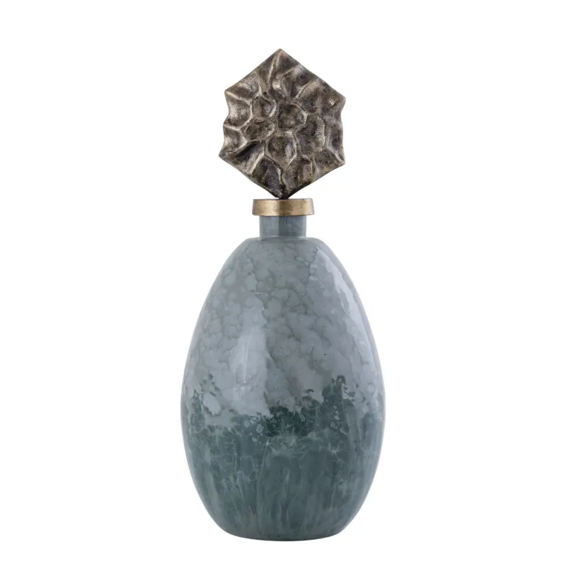 Statue - grüner Glaskörper, Messingdeckel, handgefertigtes Design – Cherisee | PTMD