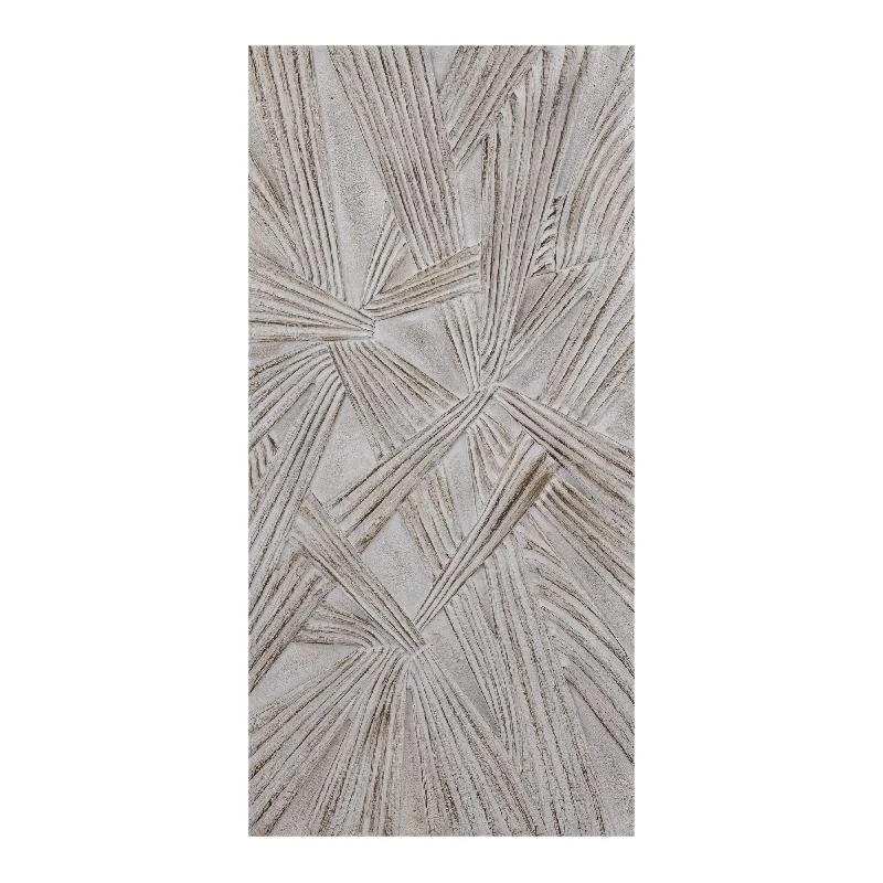 Wandpaneel aus MDF mit rechteckiger Form, Knotenoptik und Creme-Finish – Raihan | PTMD