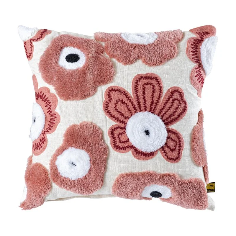 Kissen – Baumwollstoff Weich, Blumen Stickerei, Quadratische Form – Primuse | PTMD