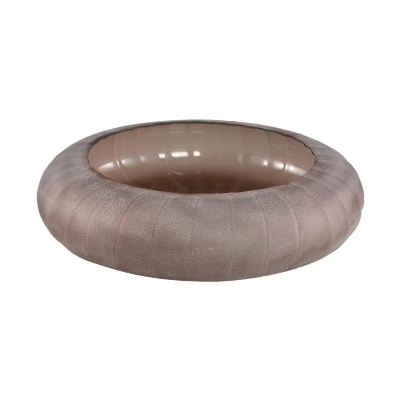 Schale – Sand Farbton, Glas Material, Geripptes Design – Levente | PTMD