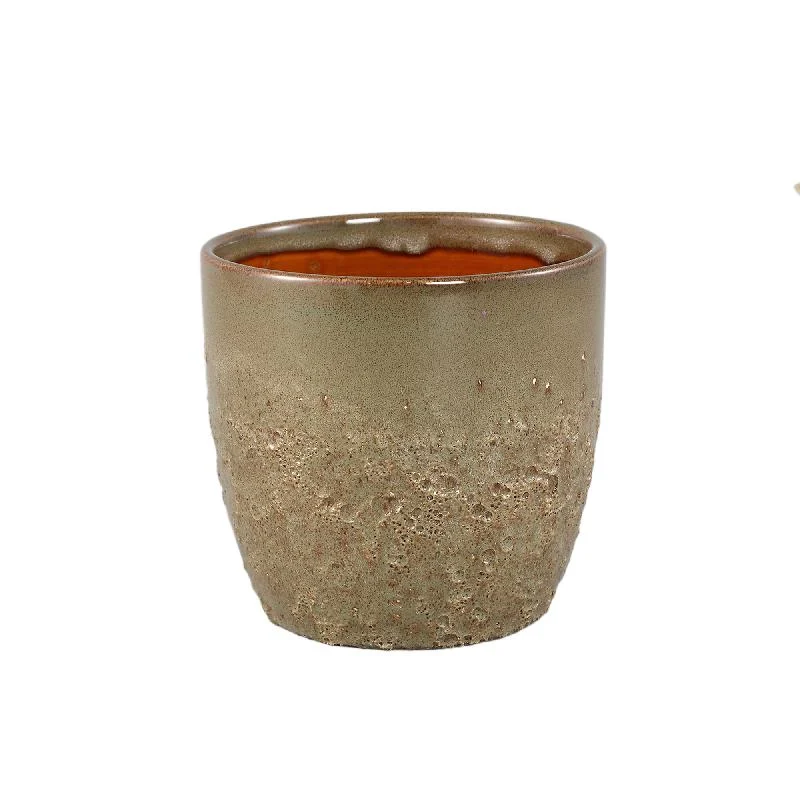 Blumentopf - Keramik, Runde Form, Bauchige Form, Grün, M - Harper | PTMD