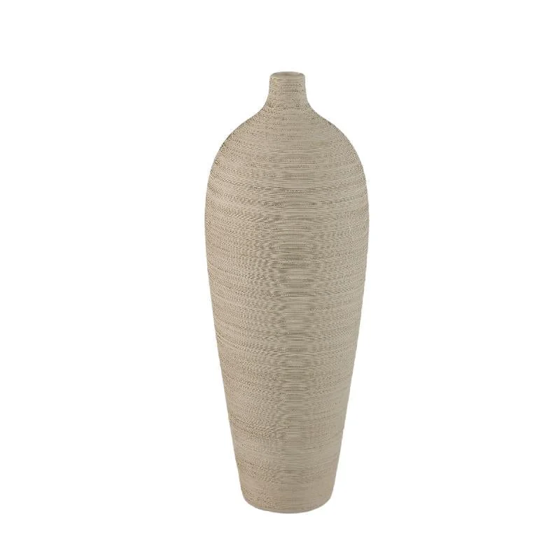 Vase – Steinzeug Keramik, Flaschen Design, Beige Farbe, L – Cavinn | PTMD