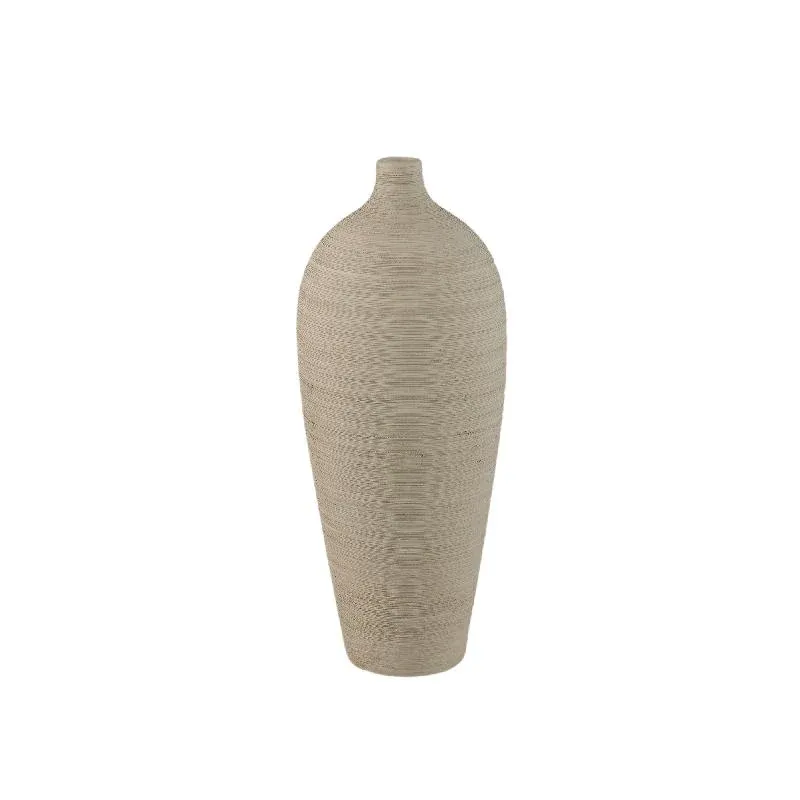 Vase – Steinzeug Keramik, Flaschen Design, Beige Farbe, M – Cavinn | PTMD