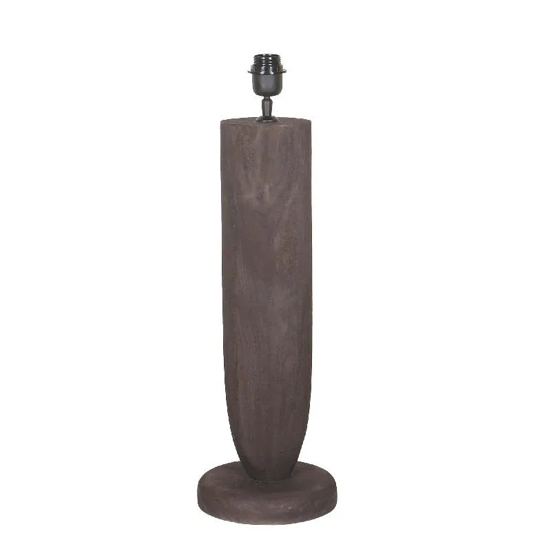 Tischlampe aus Mangoholz mit Braunton und schlichtem Design in runder Form – Lorinne | PTMD
