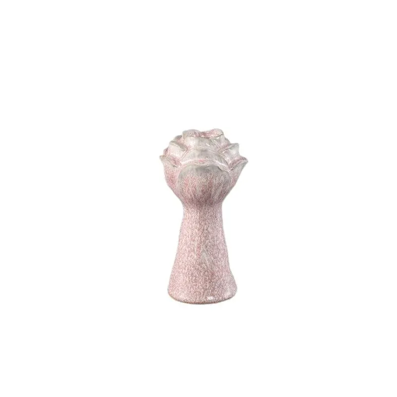 Vase – Keramikmaterial, Blumenform Design, Rosa Farbe, S – Minerva | PTMD