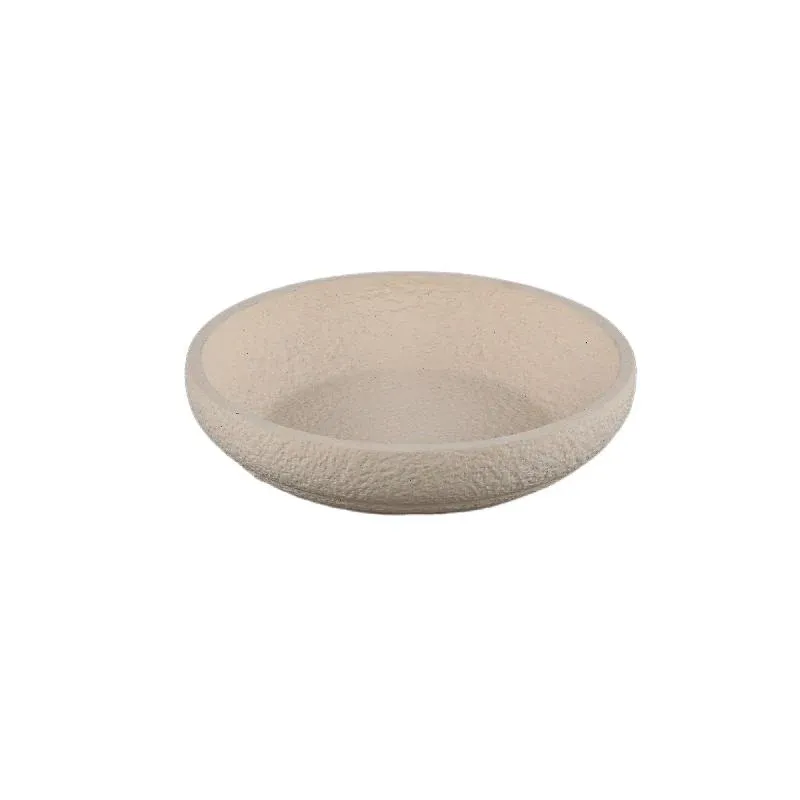 Schale – Runde Form, Raue Oberfläche, Creme Farbe, S – Hillie | PTMD