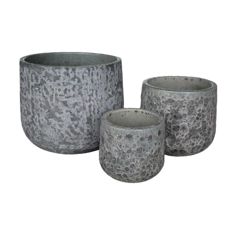 Topf – Glasiertes Design, Runde Form, Keramik Material, Grün – Dairsai | PTMD