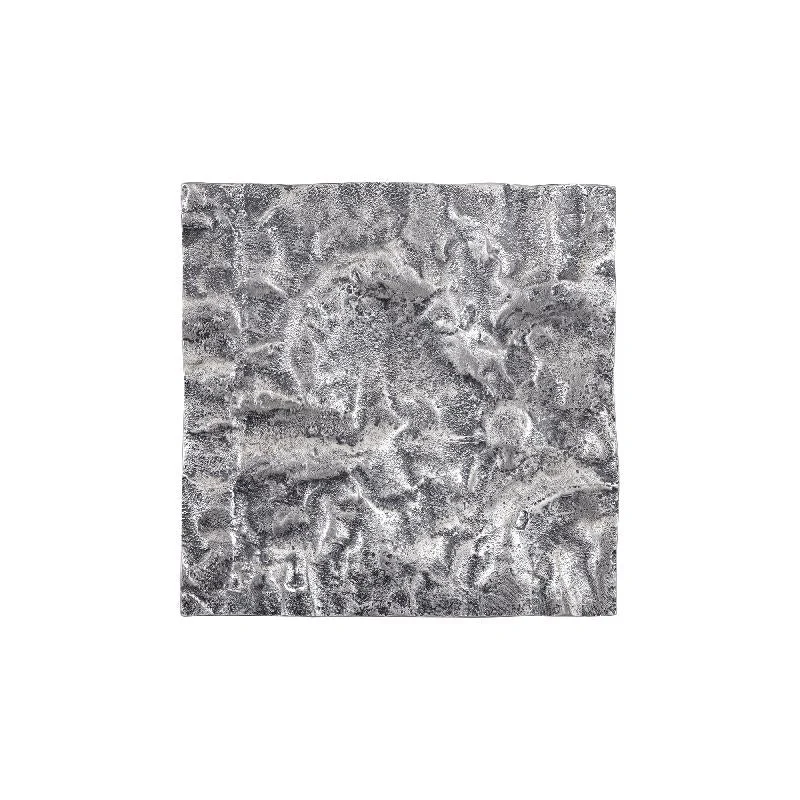 Wandpaneel aus gegossenem Aluminium in Gunmetal-Optik mit rauer Oberfläche, quadratischer Form, L – Eogan | PTMD