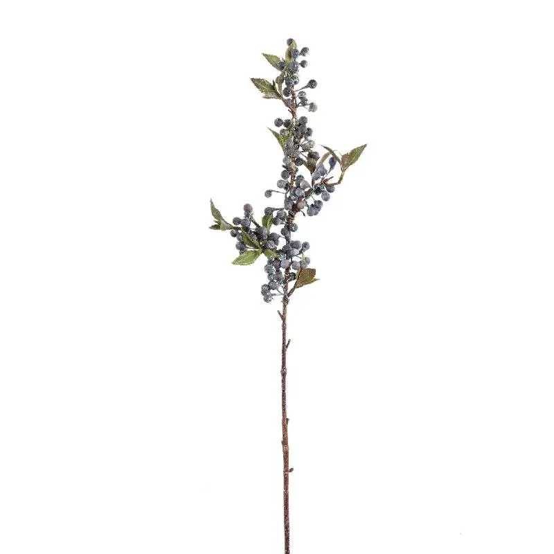 Kunstzweig – Blaue Beeren, Kunststoff Material, Blatt Details | PTMD