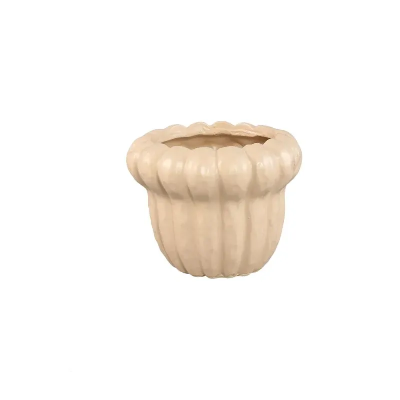 Topf – Runde Form, Keramik Material, Geripptes Design, XS – Samaran | PTMD