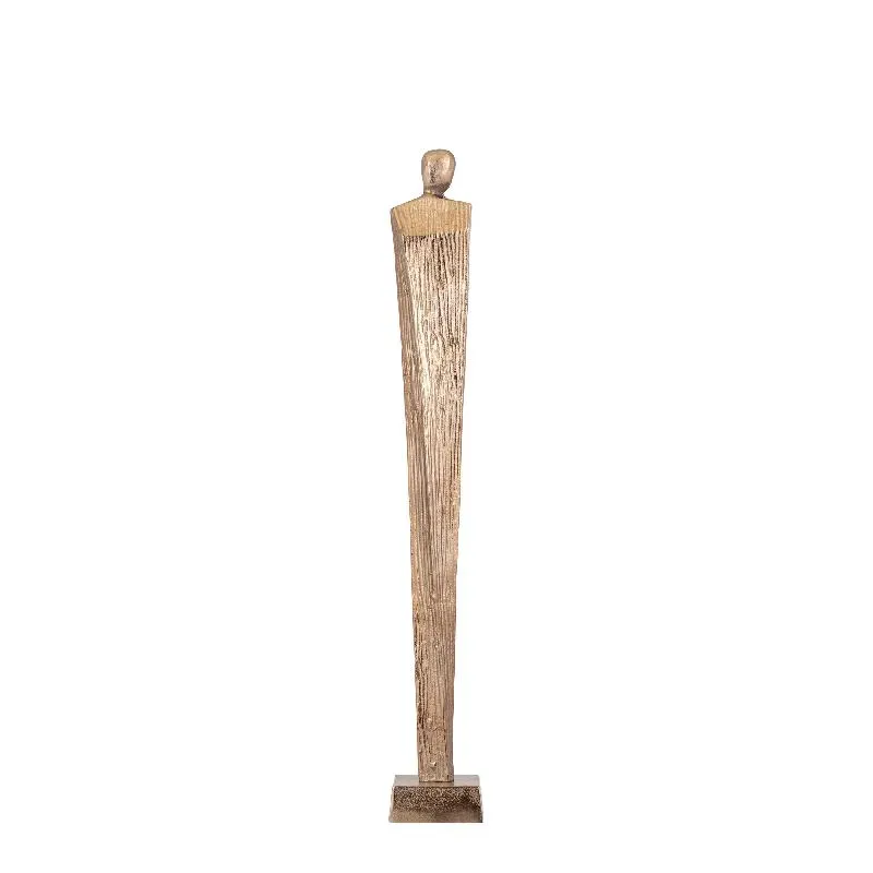 Statue – Menschen Design, Aluminium Material, Braun Gold, S – Symon | PTMD