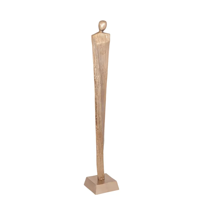 Statue – Menschen Design, Aluminium Material, Braun Gold, L – Symon | PTMD