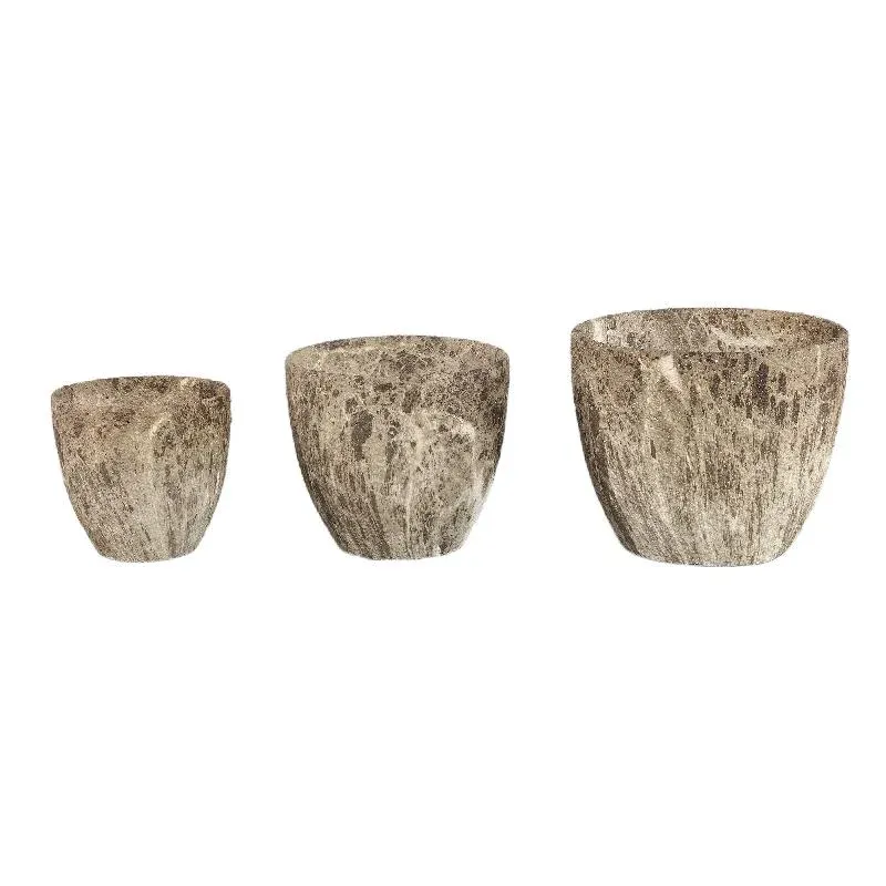 Blumentopf – Braune Oberfläche, Marmoroptik Design, Keramik Material, S – Miah | PTMD