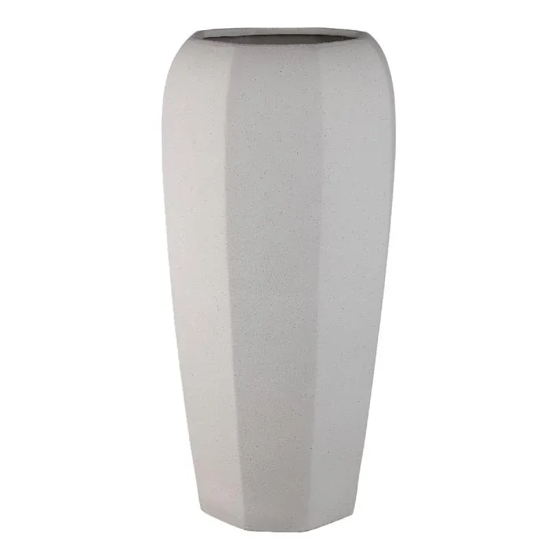 Topf – Keramik Material, Achteckige Form, Creme Oberfläche, XL – Myrick | PTMD