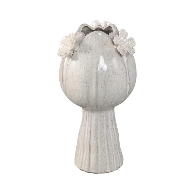 Vase – Tulpenform Design, Keramik Material, Weiße Farbe, M – Jaleesa | PTMD