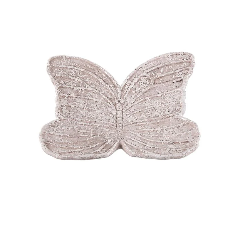 Teller - Zement, Schmetterlingsform, Relief-Design, Creme – Alyzza | PTMD