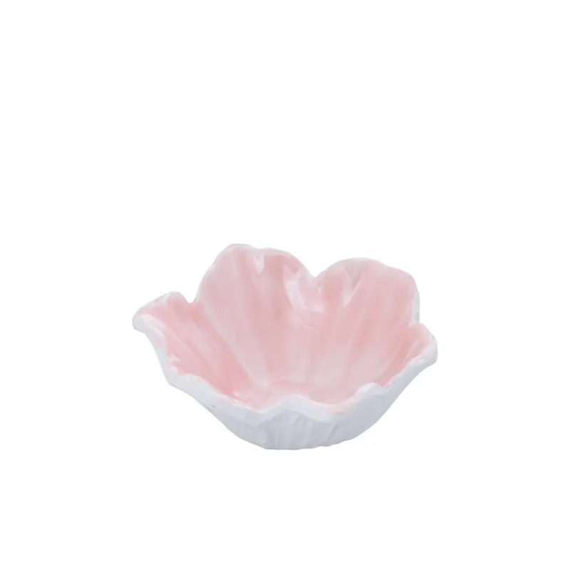 Schale - Aluminiumguss, Blumenform, organische Kontur, Hellrosa, S – Wonda | PTMD